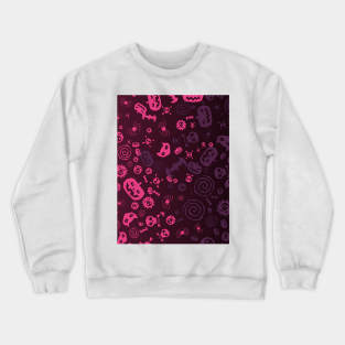 Halloween Pattern Art Design Pink Crewneck Sweatshirt